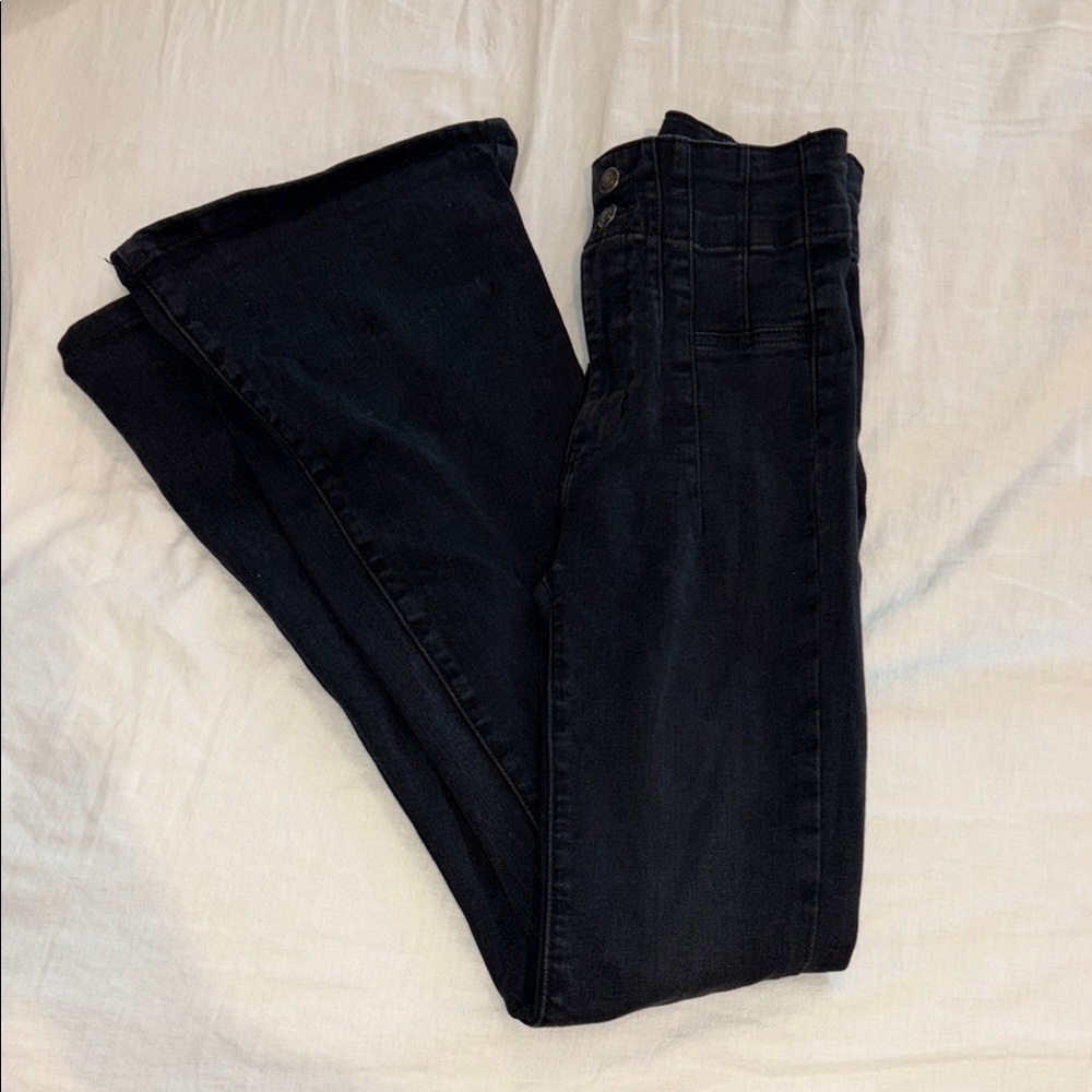 FREE PEOPLE We The Free Jayde Flare Jeans Black Size 26